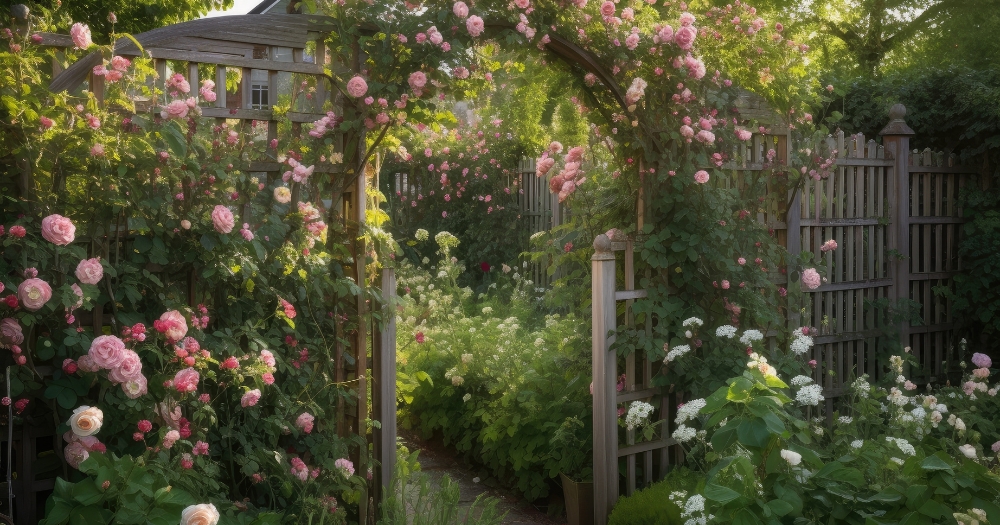 Port Carling and Bala Garden Centres-Ontario-Rose climbing fence