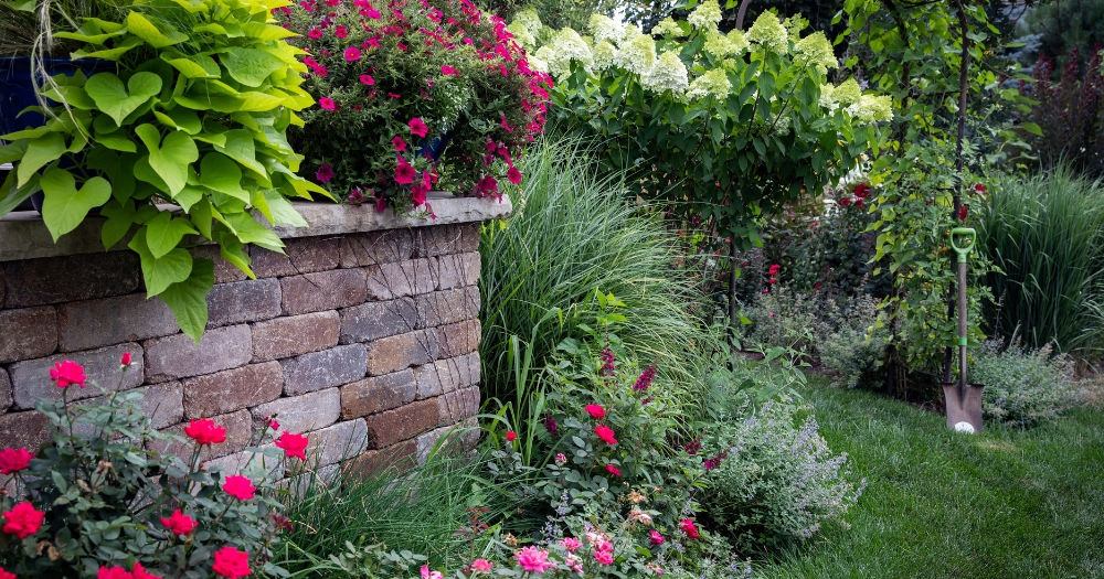 Port Carling and Bala Garden Centres-Ontario-brick retaining wall Port Carling and Bala Garden Centres-Ontario-brick retaining wall
